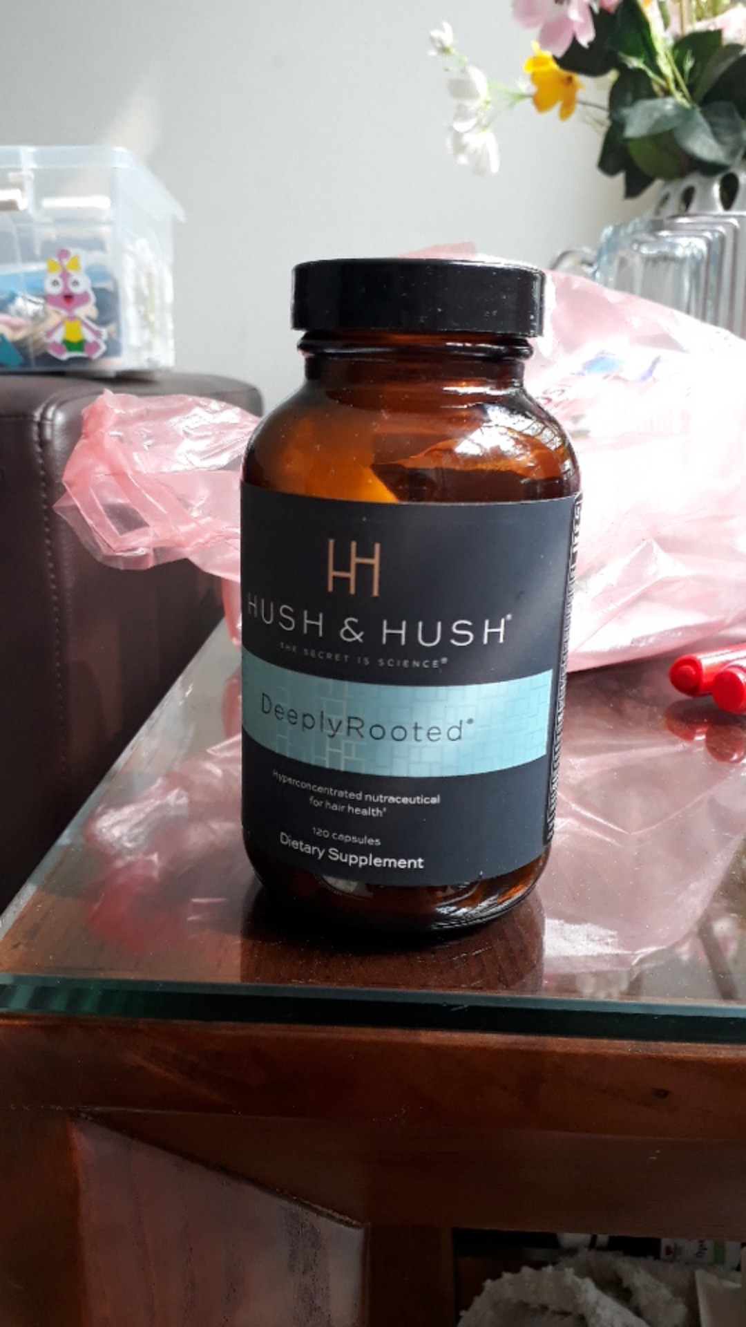 Viên uống hỗ trợ mọc tóc Hush & Hush Deeply Rooted của Mỹ - Phục hồi tóc yếu & giảm rụng hiệu quả - Lọ 120 viên