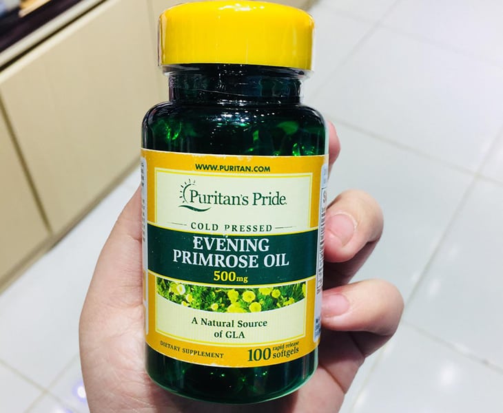 Tinh Dầu Hoa Anh Thảo Evening Primrose Oil Puritan's Pride 500mg - 100 Viên Hỗ Trợ Làm Đẹp Da, Tóc, Móng Cho Phụ Nữ