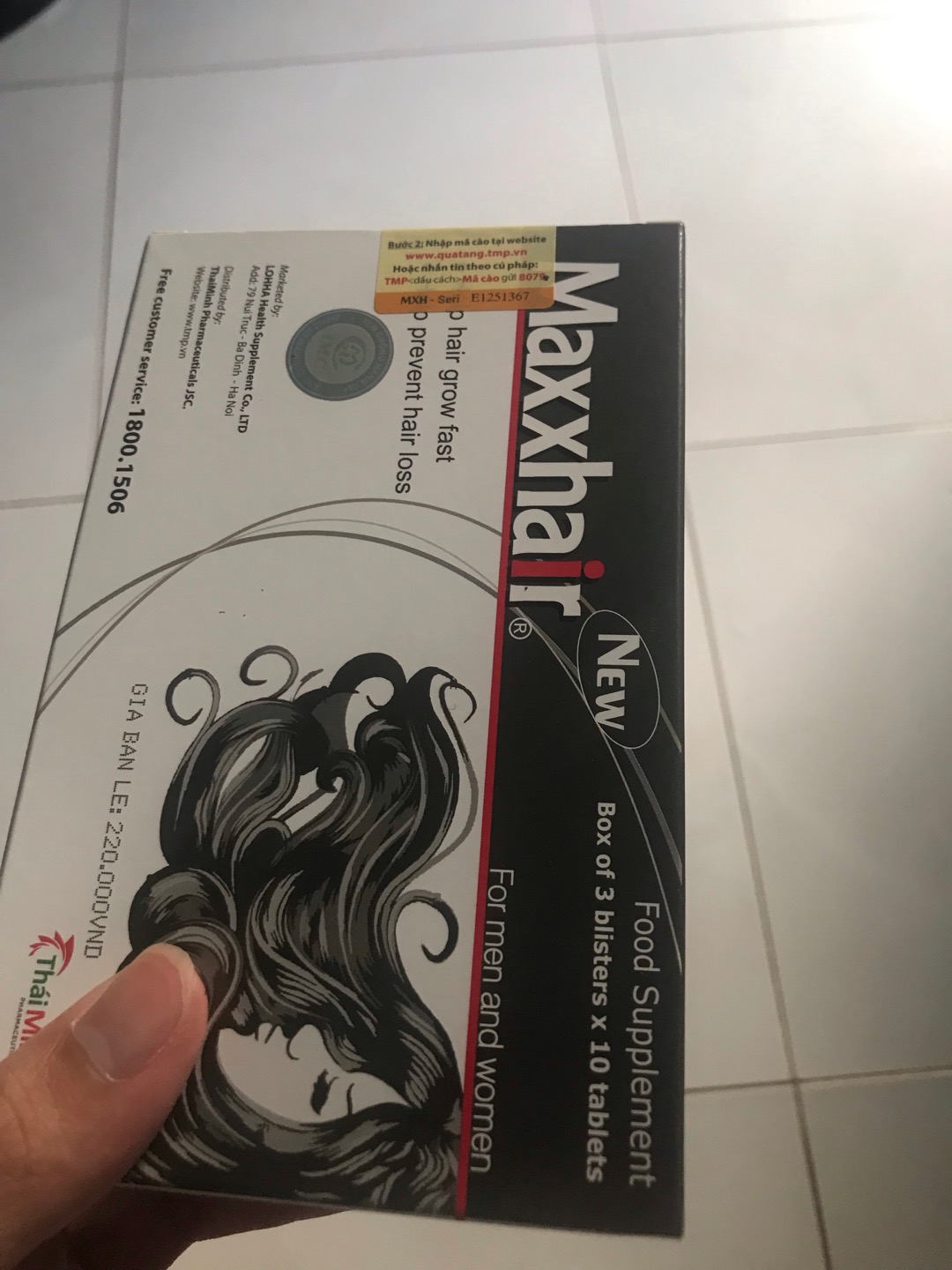 Viên uống Maxxhair hỗ trợ mọc tóc, giảm rụng tóc - Bổ sung vitamin, khoáng chất cho tóc chắc khỏe, bóng mượt