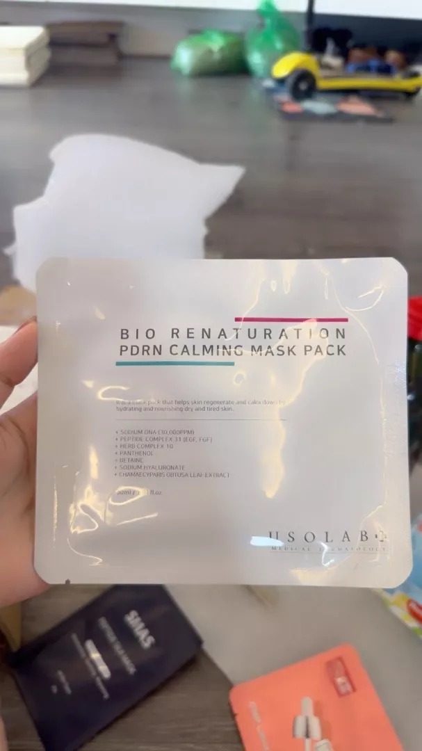 Mặt nạ tái tạo da Usolab Bio Renaturation PDRN Calming Mask Pack