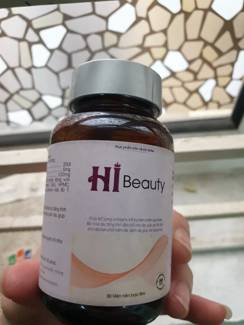 Viên uống làm da sáng mịn Hi Beauty - Hỗ trợ trắng da tự nhiên, mờ thâm & chống lão hóa - Lọ 30 viên bổ sung collagen