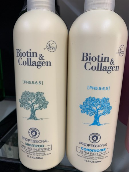 Bộ Dầu Gội Biotin Collagen Trắng 500ml, 1000ml - Ngăn Rụng Tóc, Phục Hồi Tóc Khô Xơ, Dưỡng Ẩm Nhẹ Dịu