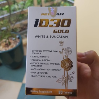 Viên Uống Chống Nắng Trắng Da ID30 Gold White & Suncream Hộp 30 Viên - Chăm Sóc Da Sáng Hồng, Giảm Sạm Nám, Tia UV