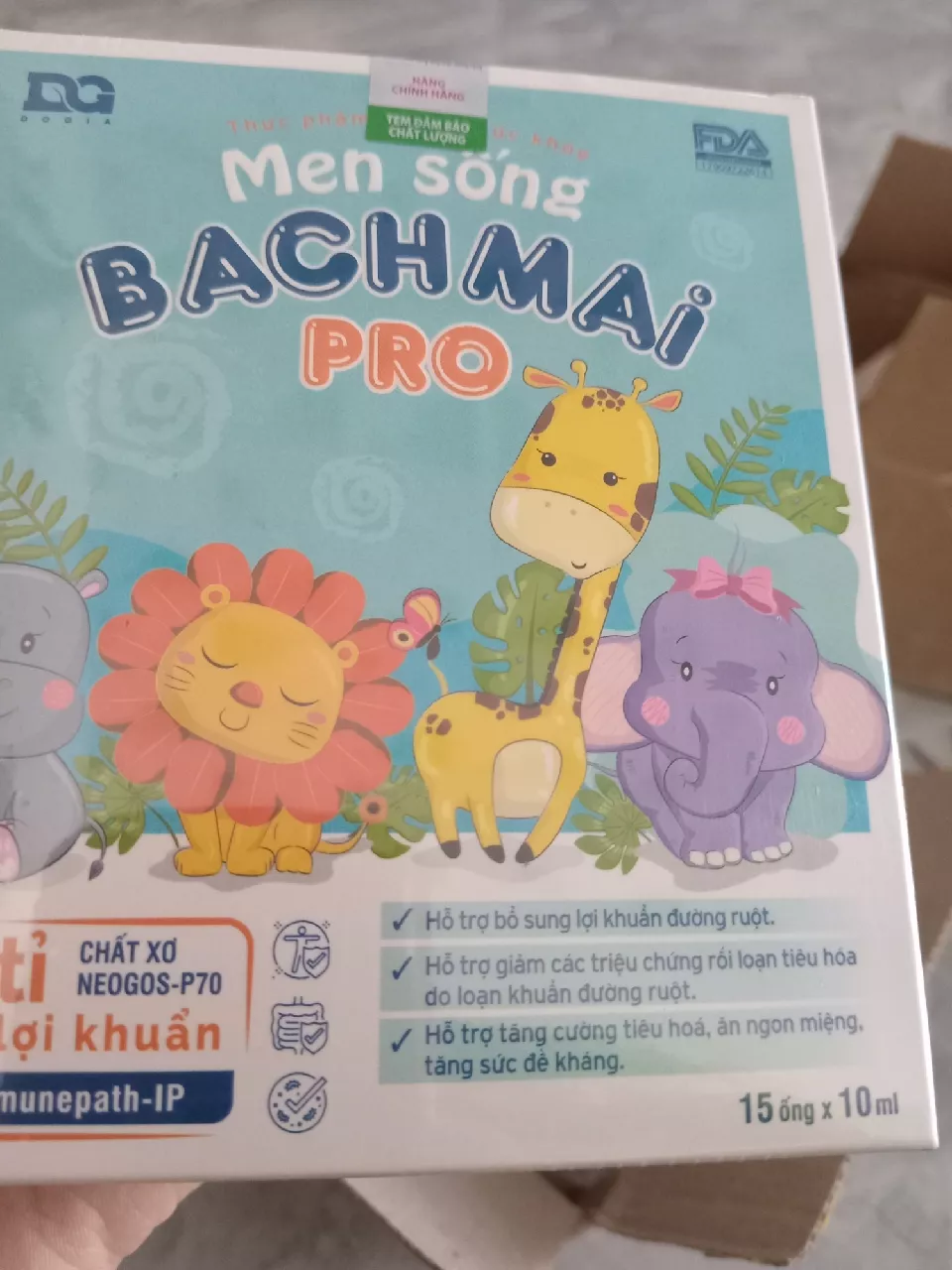Men sống Bạch Mai Pro - Hỗ trợ bổ sung lợi khuẩn đường ruột, cải thiện tiêu hóa - Hộp 15 ống x 10ml