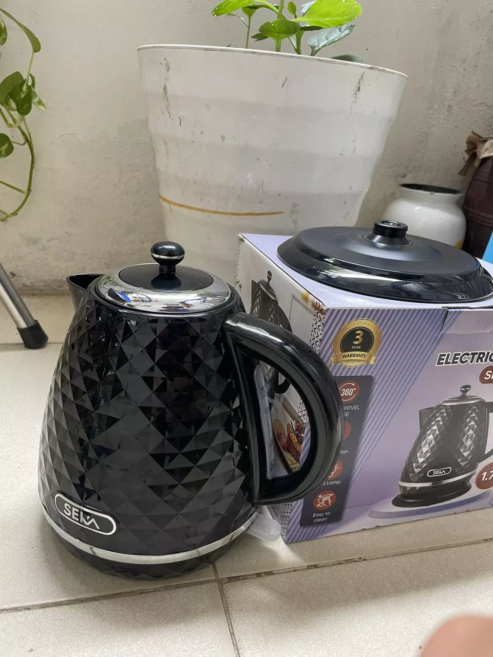 Ấm Siêu Tốc Vân Đá SEKA SK2819 1.7L - Đun Nước Nhanh, Công Suất 2200W, Thiết Kế Sang Trọng, Tay Cầm Cách Nhiệt, Thép Không Gỉ