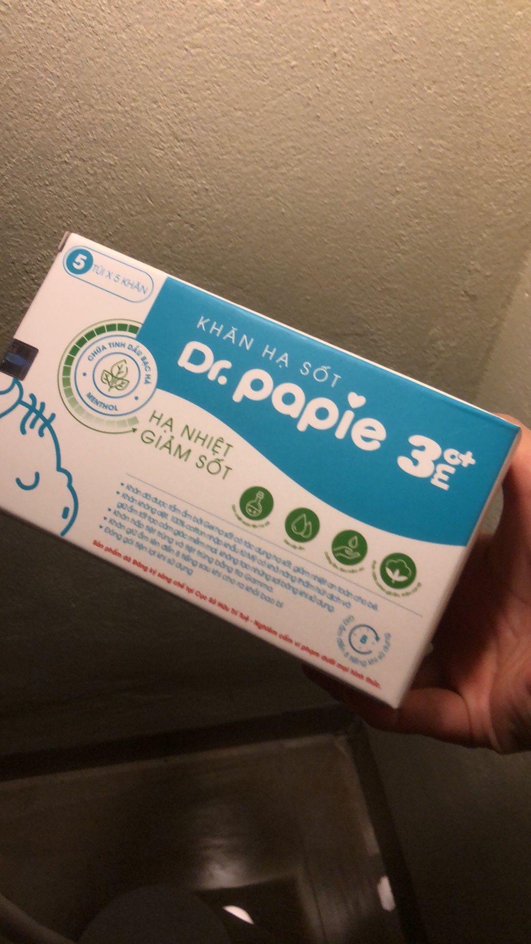 Khăn Lau Hạ Sốt Dr.Papie 3+ Cho Bé - Giải Pháp Làm Mát Và Hạ Nhiệt An Toàn, Hỗ Trợ Giảm Sốt Hiệu Quả Cho Trẻ Em