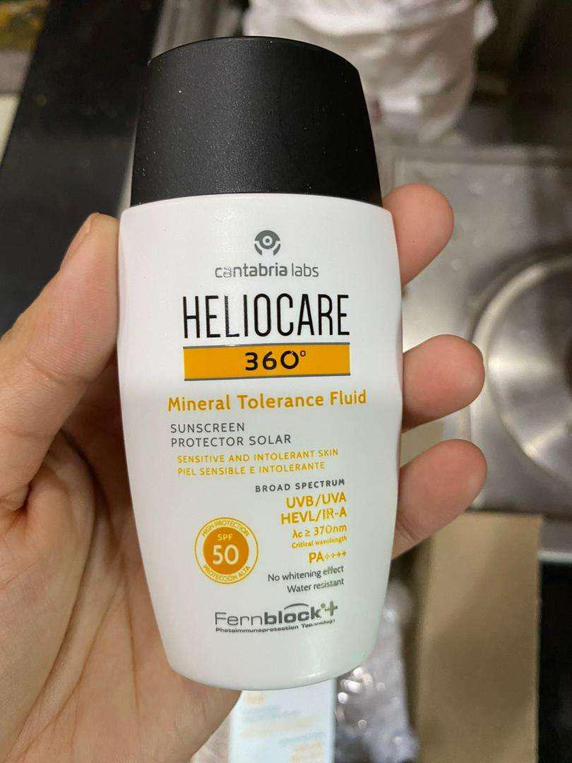 Kem Chống Nắng Heliocare 360 Mineral Tolerance Fluid SPF50 - Bảo Vệ Da Nhạy Cảm, Chống UVA/UVB, Chống Nước, Không Nhờn