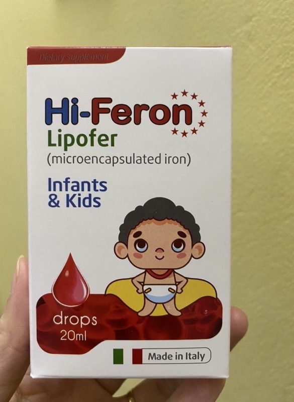 Siro Sắt Hữu Cơ Nhỏ Giọt Lipofer Hi-Feron 30ml - Bổ Sung Sắt Cho Trẻ, Ngăn Ngừa Thiếu Máu, Dễ Uống, Có Vị Thơm Ngon