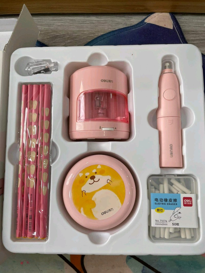 Bộ 3 Món Tẩy Gọt Bút Chì Tự Động Deli - Hút Bụi Mini, Tiện Lợi Cho Bé Trong Học Tập, Dễ Dàng Sử Dụng