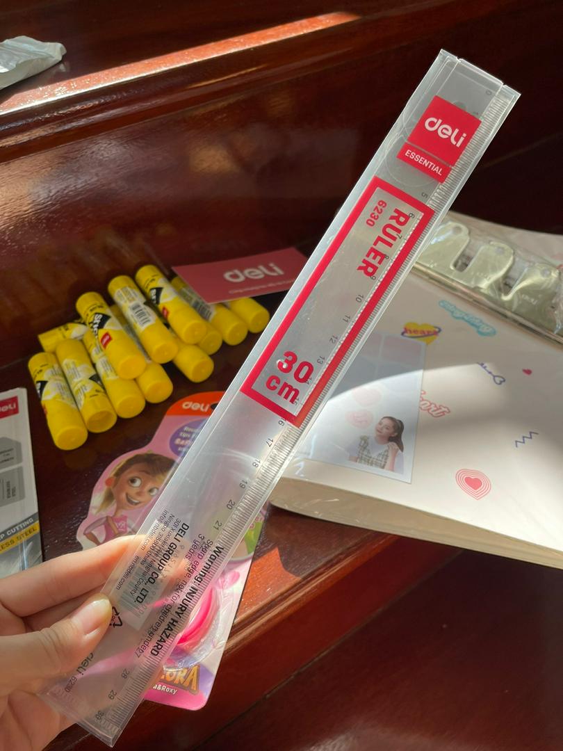Combo 2 Thước Kẻ 30cm Deli Trong Suốt E6230 - Chất Liệu PS Bền Chống Trầy, Đo Lường Chính Xác, Tiện Dụng Cho Học Tập và Làm Việc