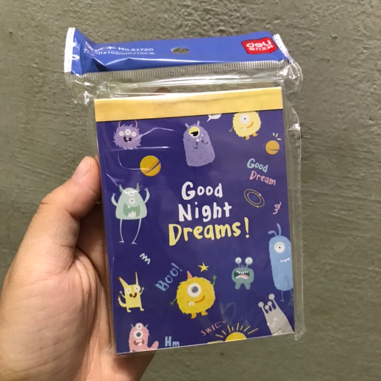 Giấy Note Ghi Chú Hoạt Hình Deli x Little Hungry Devil 21720 - Thiết Kế Dễ Thương, Chống Nước, Tiện Dụng Cho Mọi Nhu Cầu
