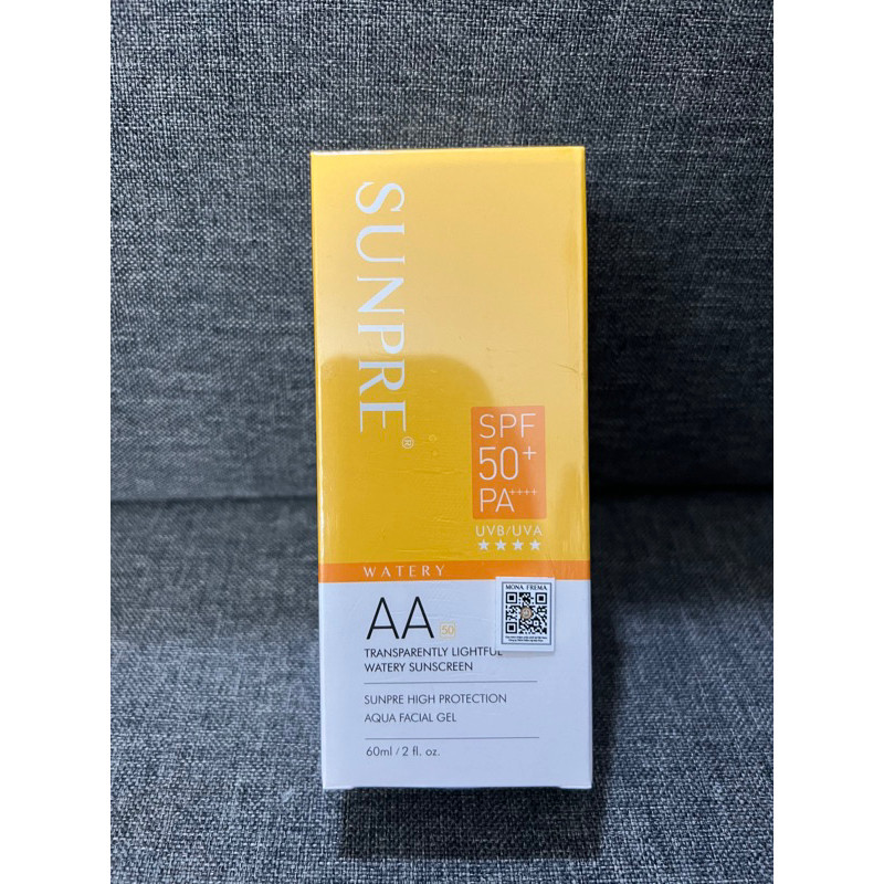 Kem Chống Nắng Không Màu Mona Frema SUNPRE Aqua Light Facial Gel SPF 50+ - Bảo Vệ Da Tự Nhiên, Dạng Lỏng, 60ml