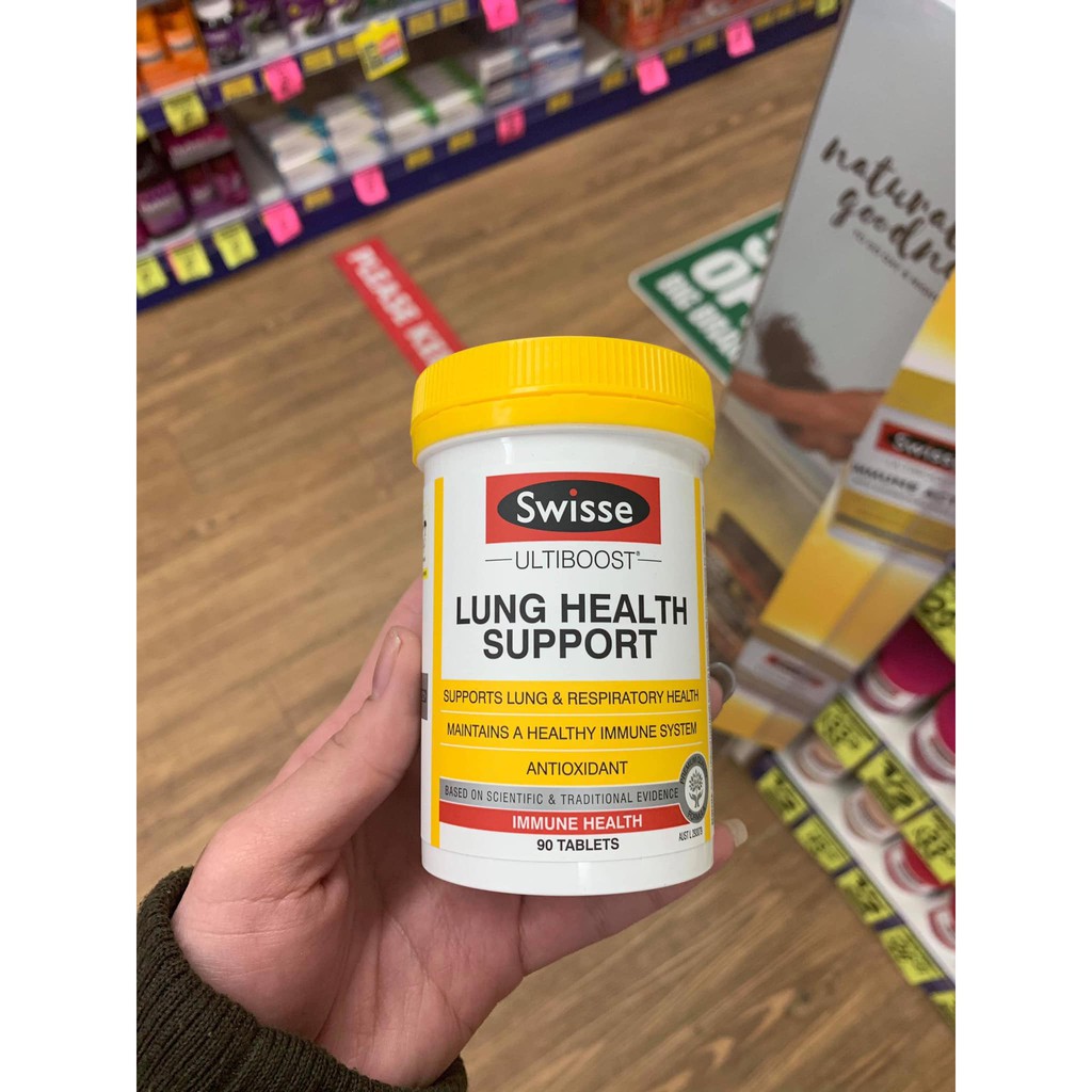 Viên Swisse Lung Health Support - Hỗ Trợ Tăng Cường Hệ Hô Hấp, Giải Quyết Vấn Đề Kháng Viêm, Giúp Phổi Khỏe Mạnh - Hộp 90 Viên