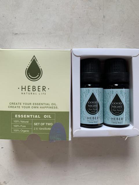 Tinh Dầu Hỗ Trợ Ngủ Ngon Heber Good Night 100% Thiên Nhiên - Giúp Thư Giãn Tâm Trí và Hỗ Trợ Giấc Ngủ Sâu Chất Lượng