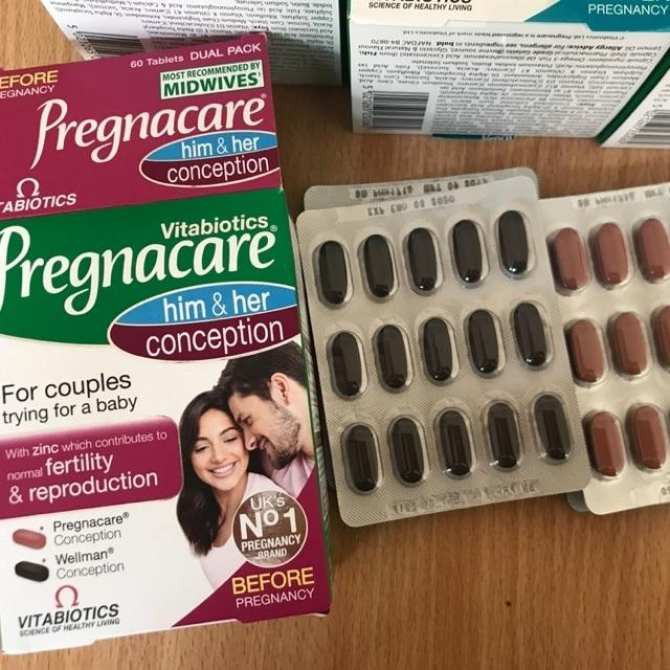 Viên uống tăng khả năng thụ thai Pregnacare Him & Her Conception - Hỗ trợ sức khỏe sinh sản, bổ sung vitamin và khoáng chất thiết yếu cho vợ chồng mong có con.