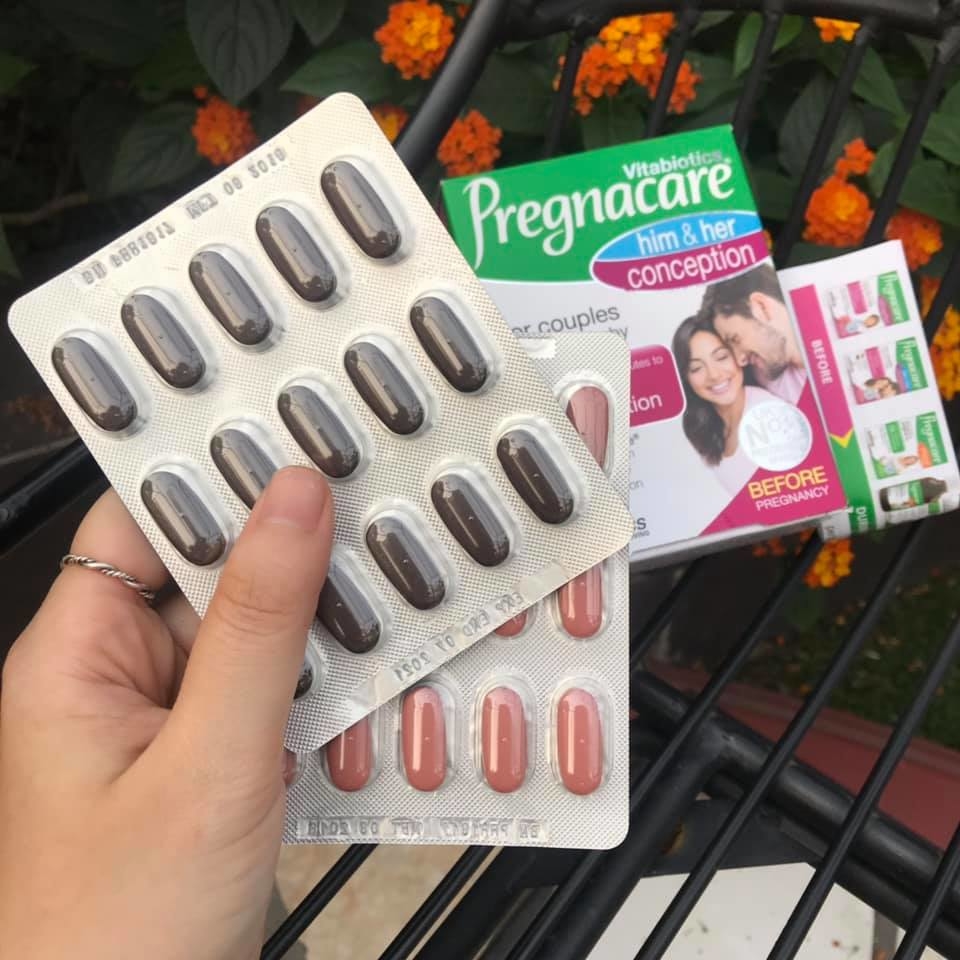 Viên uống tăng khả năng thụ thai Pregnacare Him & Her Conception - Hỗ trợ sức khỏe sinh sản, bổ sung vitamin và khoáng chất thiết yếu cho vợ chồng mong có con.