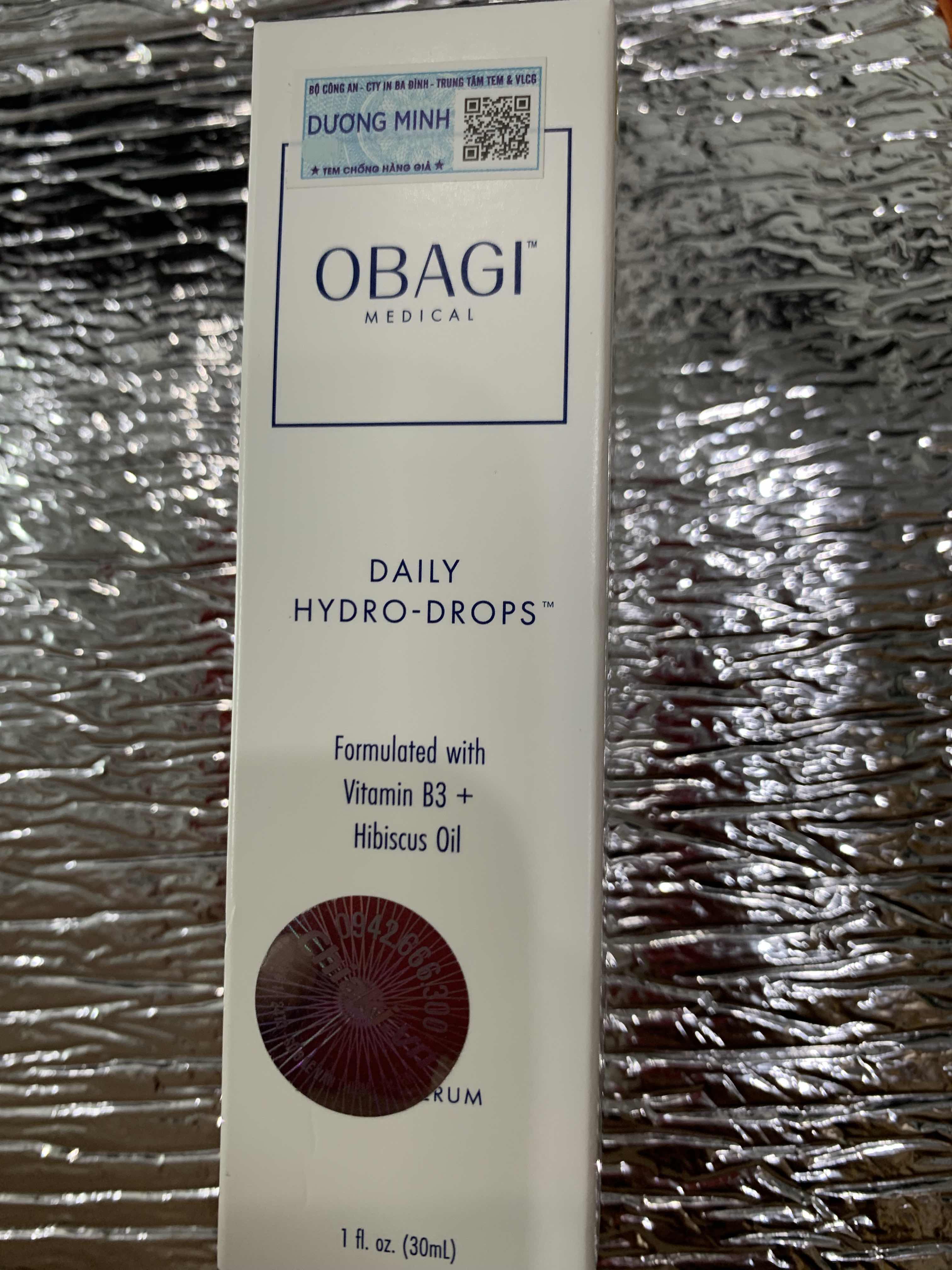 Serum cấp nước phục hồi da Obagi Daily Hydro Drops 30ml - Tinh chất dưỡng ẩm nhanh, làm dịu da ngăn ngừa khô, kích ứng và nếp nhăn.