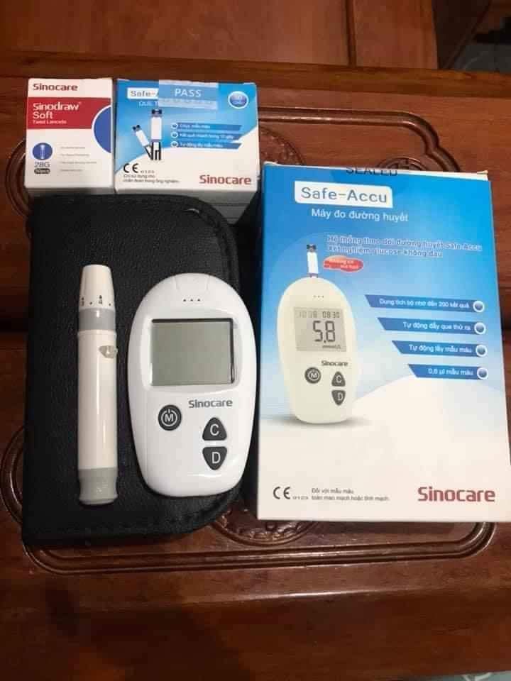 Máy Đo Đường Huyết Safe Accu Sinocare - Bộ 50 Que Thử và 50 Kim, Kết Quả Nhanh Chóng, Dễ Sử Dụng, Công Nghệ Đức