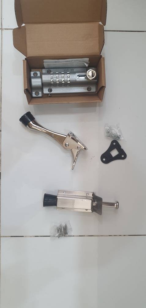 Chốt Cửa Ngang Có Mật Khẩu Hobby Home Decor LCK - Chắc Chắn, An Toàn Với Hợp Kim Kẽm, Hai Màu Trắng Đen Phù Hợp Nhiều Kiểu Cửa