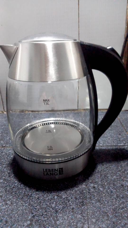 Ấm Siêu Tốc Thủy Tinh Lebenlang LBWE2626 - Công Suất 1850W-2200W, Dung Tích 1.8L, Đế Xoay 360 Độ, Tự Ngắt Khi Nước Sôi