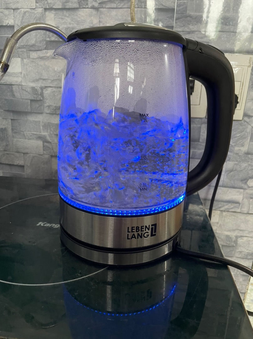Ấm Siêu Tốc Thủy Tinh Lebenlang LBWE2626 - Công Suất 1850W-2200W, Dung Tích 1.8L, Đế Xoay 360 Độ, Tự Ngắt Khi Nước Sôi
