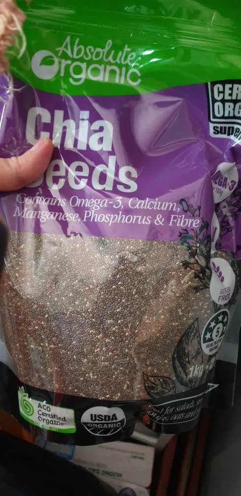 Hạt Chia Úc Absolute Organic 1Kg - Giảm Cân, Hỗ Trợ Tiểu Đường, Tăng Cường Sức Khỏe, Nguồn Omega 3 Tự Nhiên