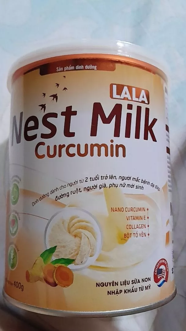 Sữa Nghệ Lala Nest Milk Curcumin Hỗ Trợ Tiêu Hóa - Giảm Vấn Đề Dạ Dày, Bảo Vệ Đường Ruột, Hộp 400g, Dinh Dưỡng Toàn Diện