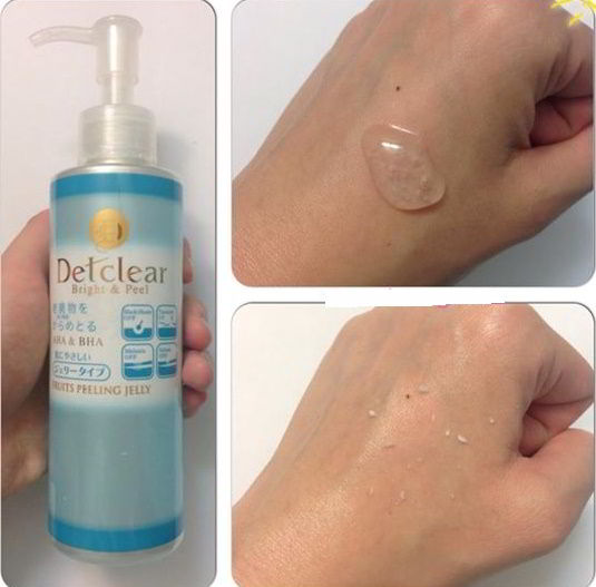 Tẩy Da Chết Detclear Bright & Peel Nhật Bản - Gel Tẩy Da Mặt Sáng Da Mờ Thâm, Chứa AHA & BHA, Phù Hợp Cho Da Nhạy Cảm 180ml