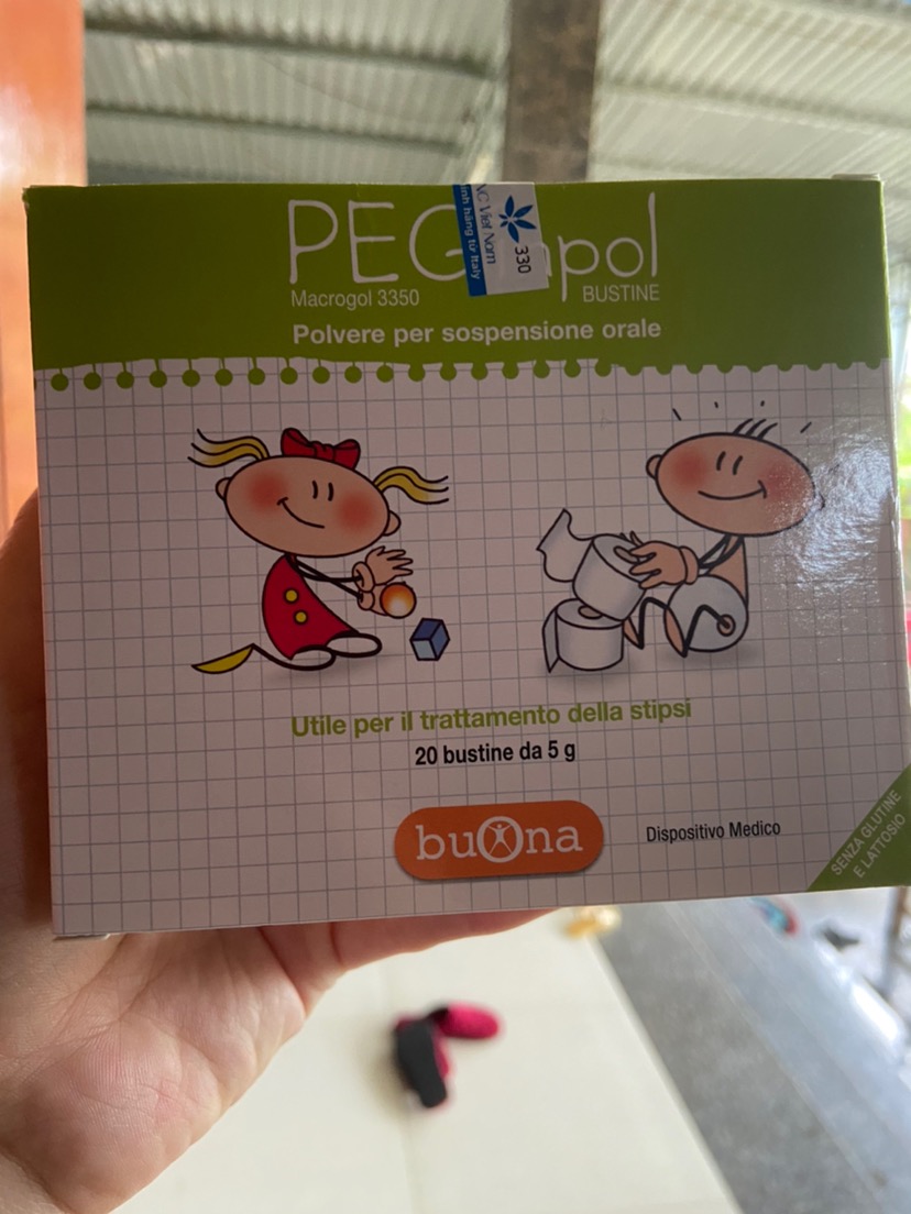 Buona PEGinpol Bột Hỗ Trợ Nhuận Tràng, Ngừa Táo Bón Cho Bé Từ 6 Tháng - Dạng Pha Uống Vị Cam Dễ Uống, An Toàn Cho Trẻ Em