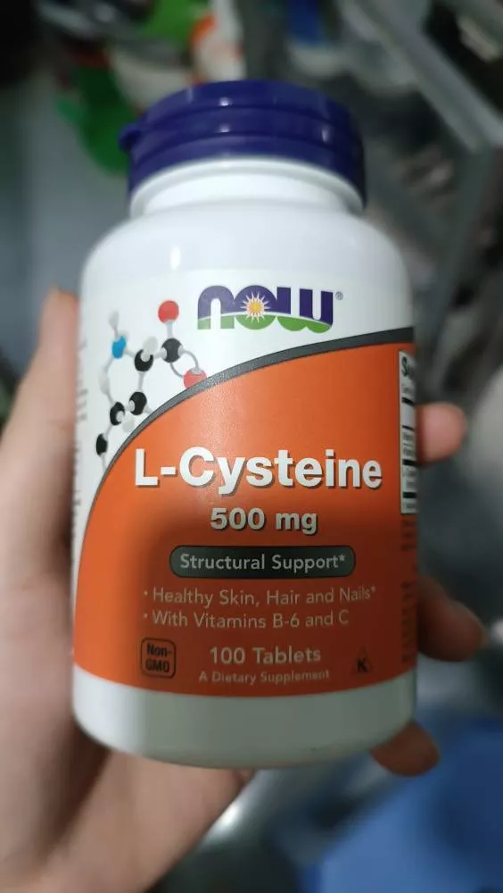 Viên uống Now L-Cysteine 500mg, hỗ trợ sức khỏe da tóc móng với Vitamin B6 & C - chăm sóc sức khỏe hàng ngày