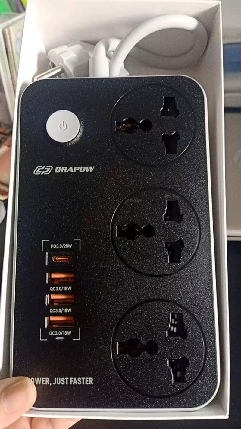 Ổ Điện Thông Minh Drapow SK20 - Sạc Nhanh PD 20W, 4 Cổng USB QC 18W, Dây 2m, Thiết Kế Hiện Đại, An Toàn Khi Sử Dụng