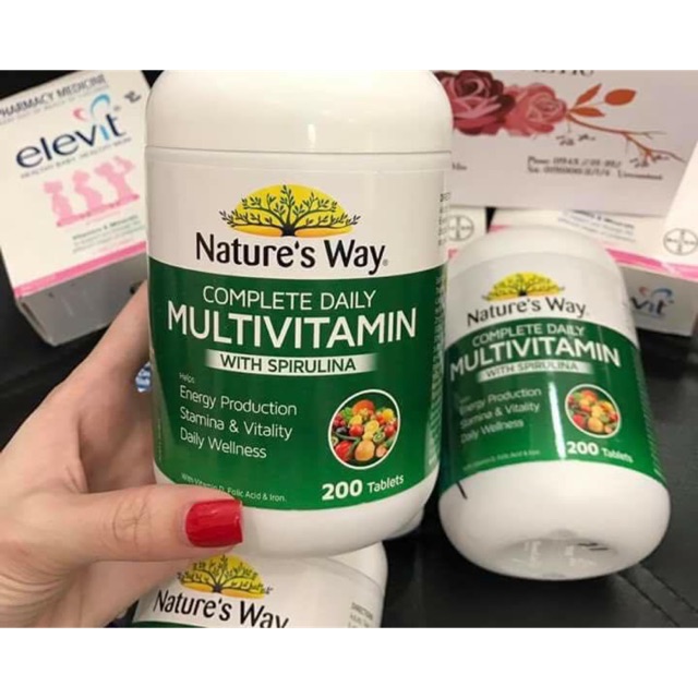 Vitamin Tổng Hợp Nature’s Way Complete Daily Multivitamin - Hỗ Trợ Đề Kháng và Năng Lượng - Hộp 200 Viên từ Úc