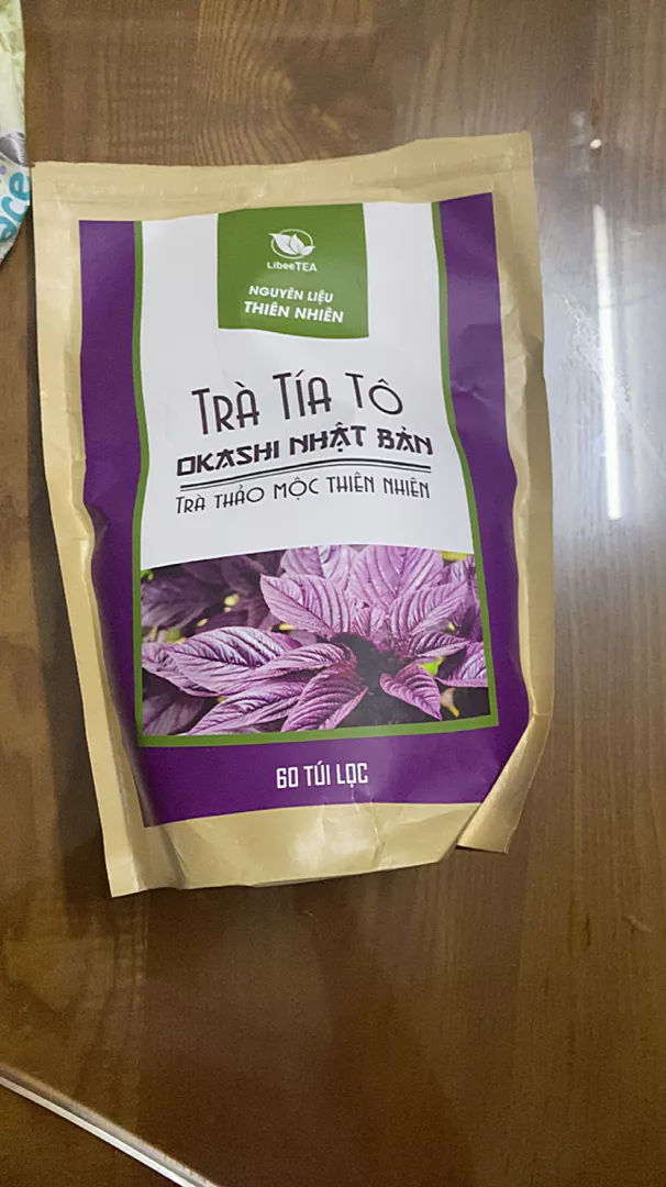 Trà túi lọc tía tô Okashi Nhật Bản - Hỗ trợ sức khỏe, tươi mát, gói 60 túi - Trà thảo mộc tự nhiên cho tinh thần thoải mái