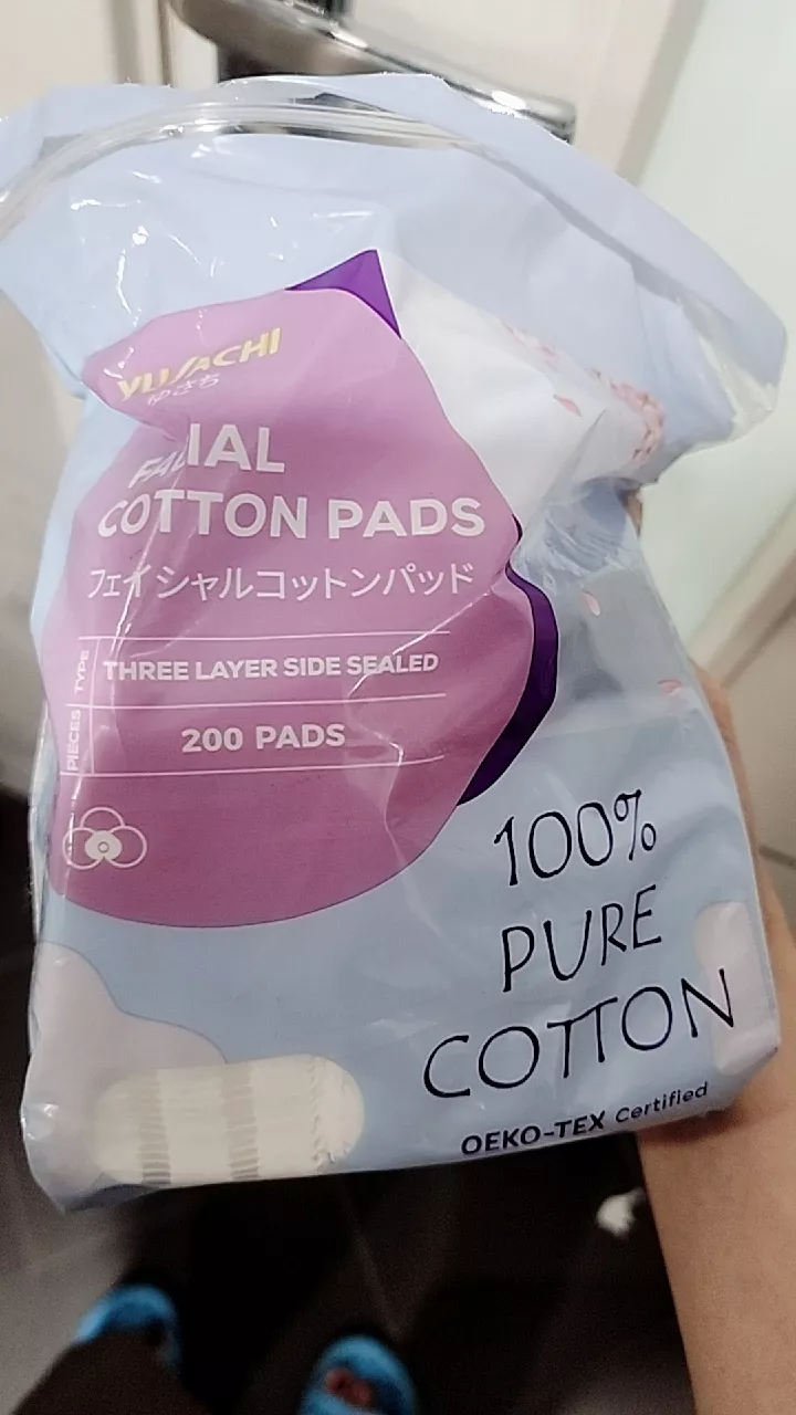 Bông Tẩy Trang Yusachi Suzuran Nhật Bản - 100% Cotton Tự Nhiên Mềm Mịn, Không Kích Ứng - Túi 200 Miếng Tiện Lợi