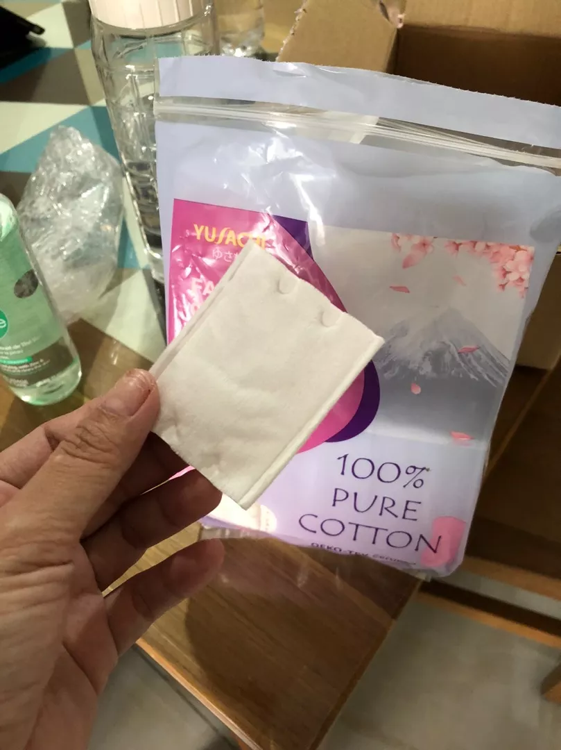 Bông Tẩy Trang Yusachi Suzuran Nhật Bản - 100% Cotton Tự Nhiên Mềm Mịn, Không Kích Ứng - Túi 200 Miếng Tiện Lợi