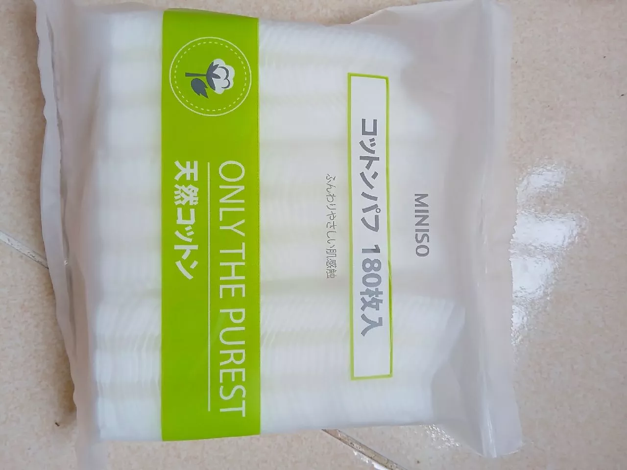 Bông Tẩy Trang Miniso Only The Purest Nhật Bản - Túi 180 Miếng Cotton Sạch Mềm Mại, Dụng Cụ Làm Sạch Trang Điểm Hoàn Hảo