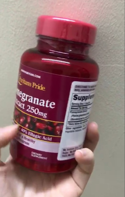 Viên uống tinh chất lựu sáng da Puritan’s Pride Pomegranate Extract 250mg - Hỗ trợ làm trắng da, chống lão hóa, and cải thiện sức khỏe da