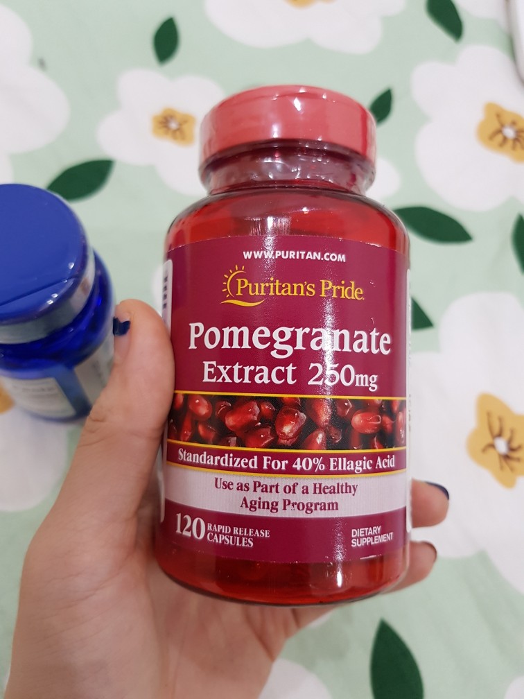 Viên uống tinh chất lựu sáng da Puritan’s Pride Pomegranate Extract 250mg - Hỗ trợ làm trắng da, chống lão hóa, and cải thiện sức khỏe da