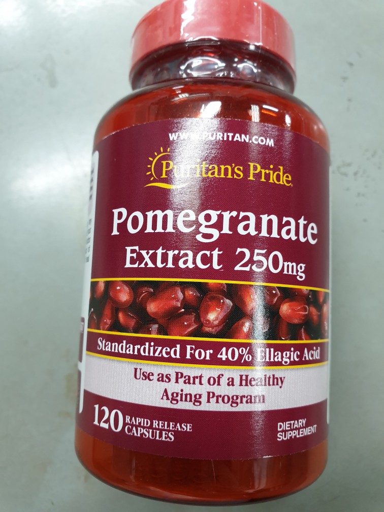 Viên uống tinh chất lựu sáng da Puritan’s Pride Pomegranate Extract 250mg - Hỗ trợ làm trắng da, chống lão hóa, and cải thiện sức khỏe da