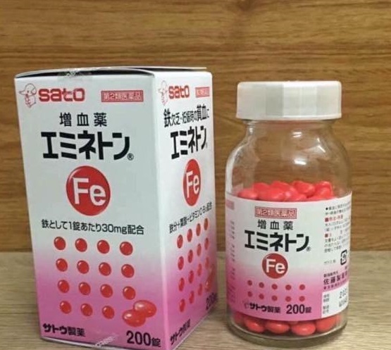 Viên uống bổ máu Sato Nhật Bản - Hỗ trợ tăng cường sức khỏe, giảm mệt mỏi, chứa sắt và vitamin B12 cho người thiếu máu.