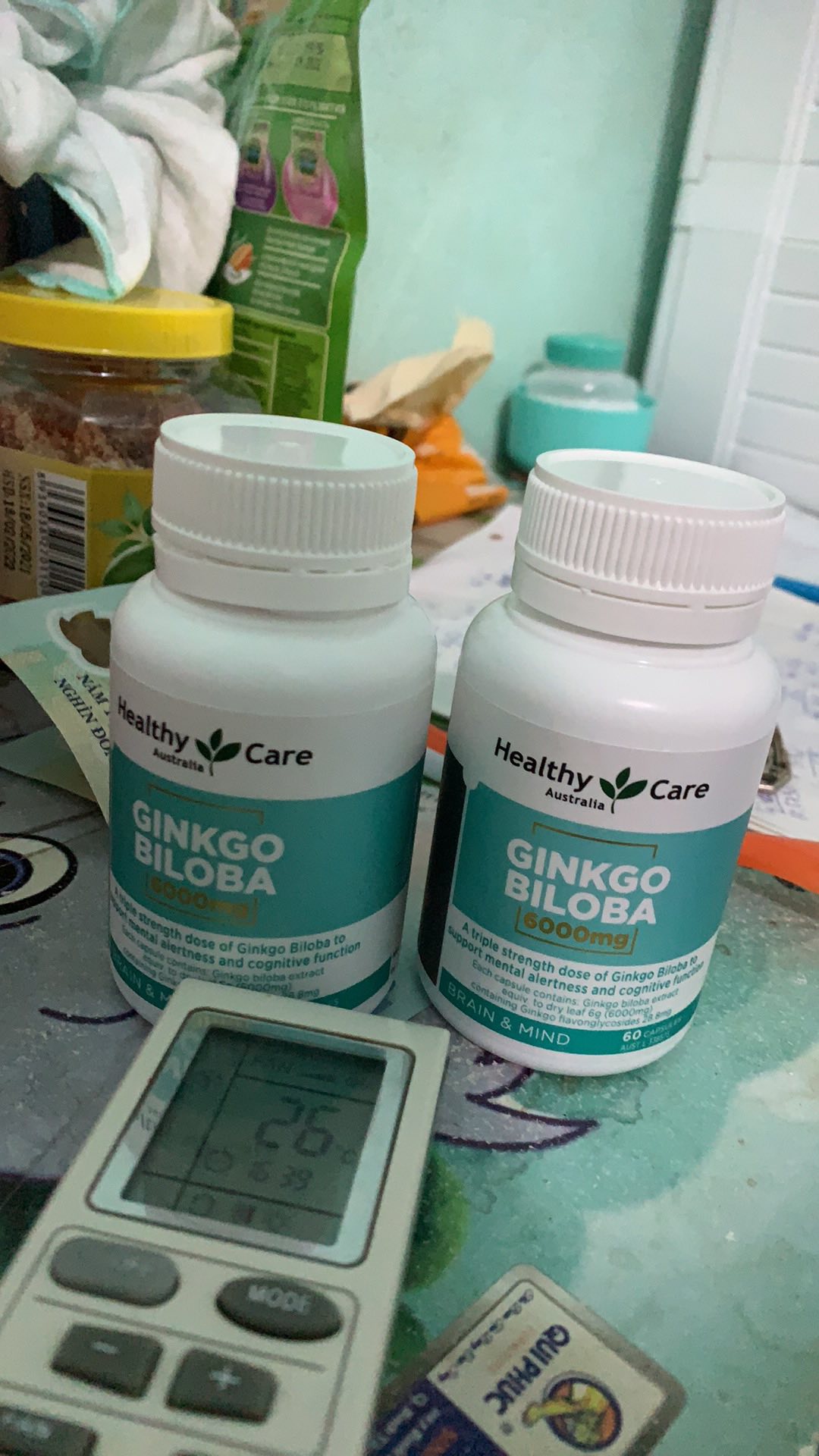 Viên uống bổ não Healthy Care Ginkgo Biloba 6000mg - Tăng cường trí nhớ, giảm căng thẳng, hỗ trợ tuần hoàn máu, 60 viên
