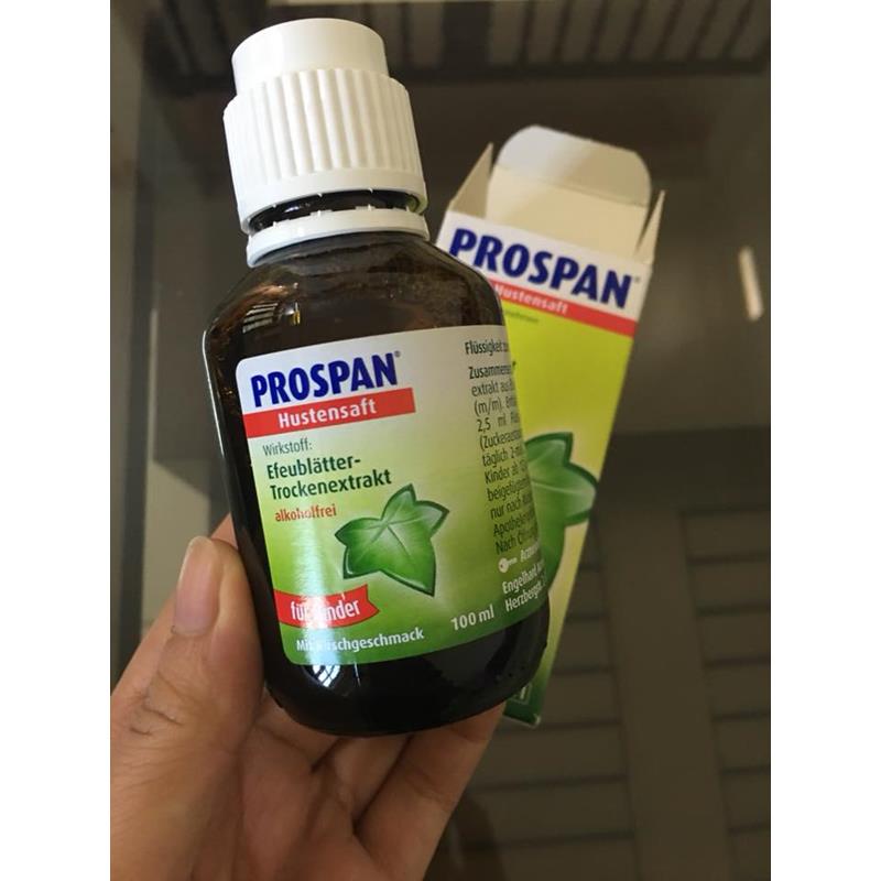 Siro Ho Prospan Đức 100ml - Giải pháp giảm ho cho trẻ từ 1 tháng, hỗ trợ viêm đường hô hấp, hương vị dễ uống, an toàn cho sức khỏe.