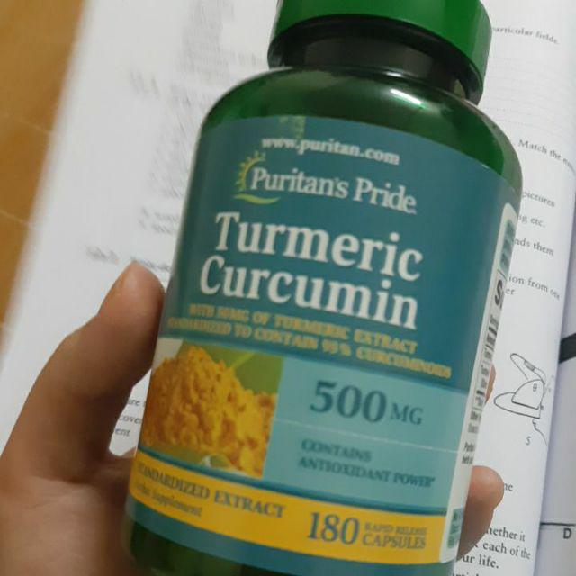 Tinh Chất Nghệ Vàng Curcumin Puritan's Pride 500mg - Viên Uống Hỗ Trợ Tiêu Hóa, Làm Đẹp Da, 180 Viên của Mỹ