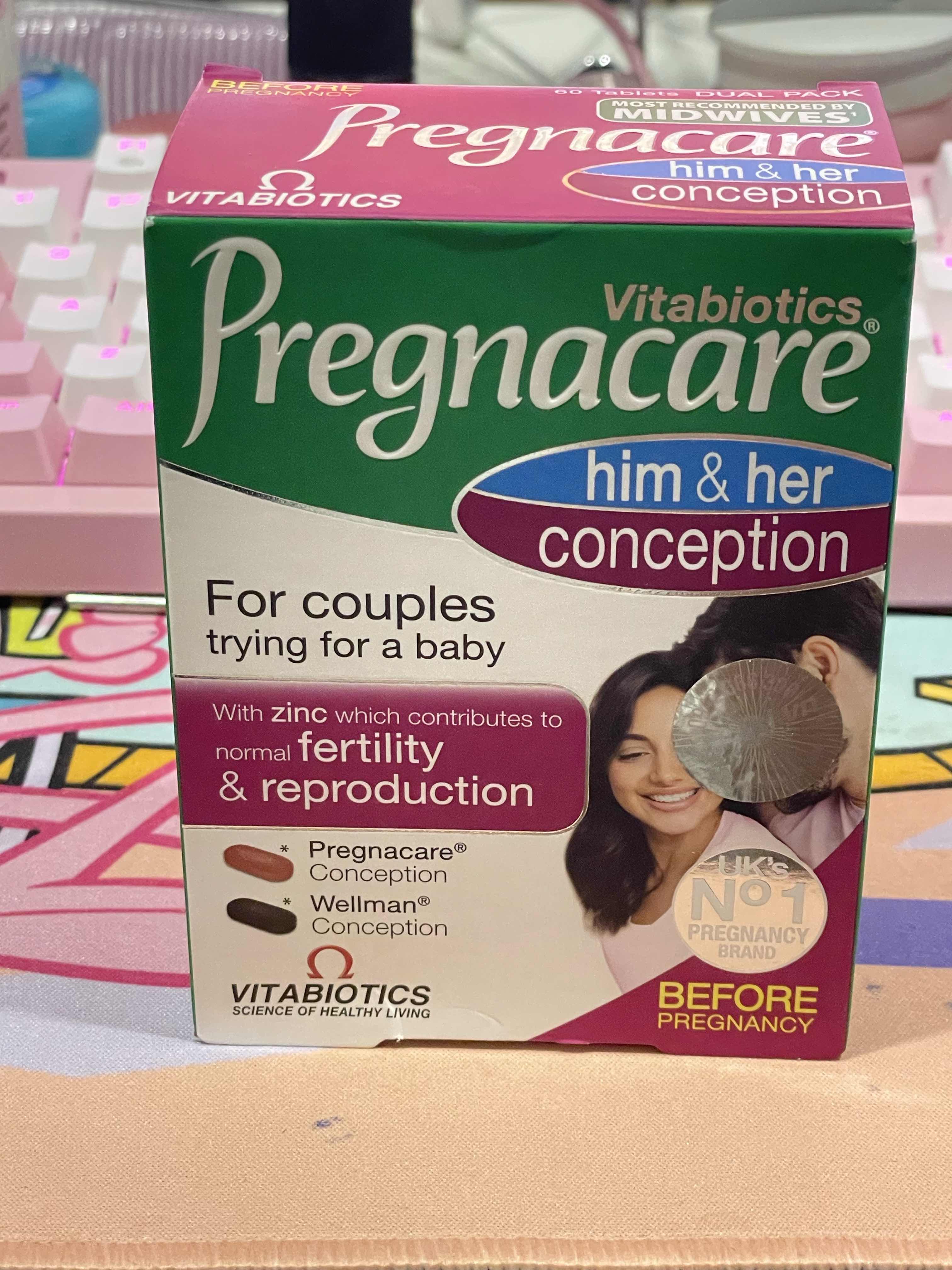 Viên uống tăng khả năng thụ thai Pregnacare Him & Her Conception - Hỗ trợ sức khỏe sinh sản, bổ sung vitamin và khoáng chất thiết yếu cho vợ chồng mong có con.