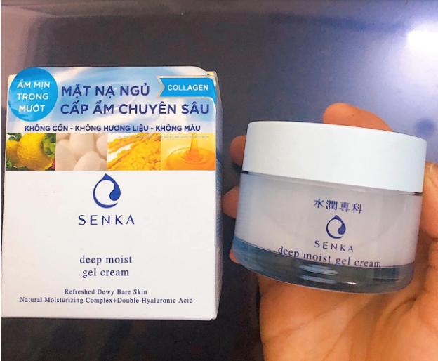 Mặt Nạ Ngủ Dưỡng Ẩm Chuyên Sâu Senka Deep Moist Gel Cream 50ml - Làm Trắng, Tái Tạo Da, Phù Hợp Với Mọi Loại Da
