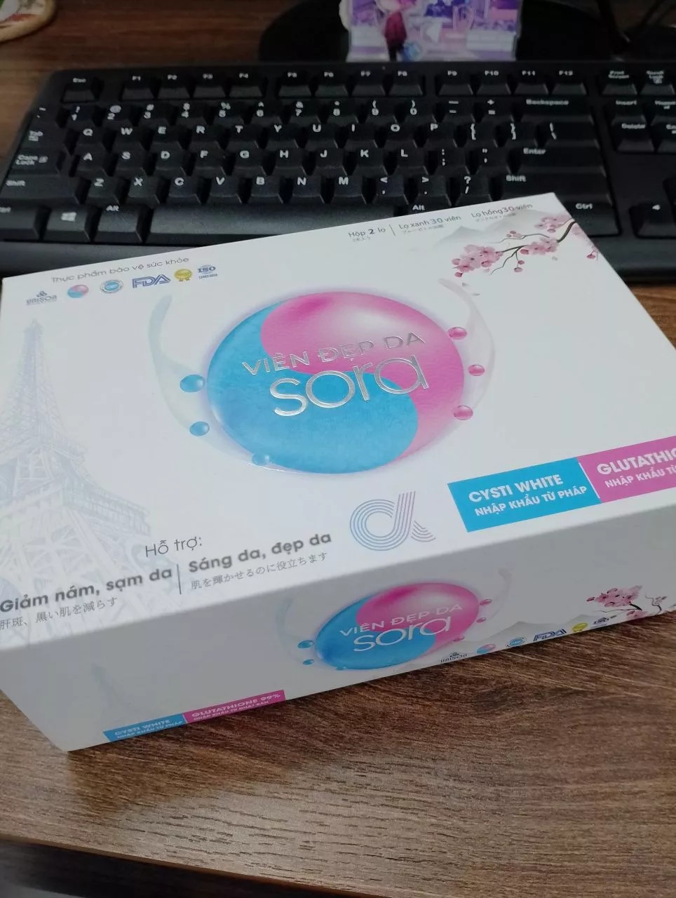 Bộ Viên Uống Đẹp Da Sora - Hỗ Trợ Cải Thiện Nám Da, Dưỡng Trắng Da, Giúp Da Sáng Mịn và Khỏe Mạnh, Thực Phẩm Bảo Vệ Sức Khỏe