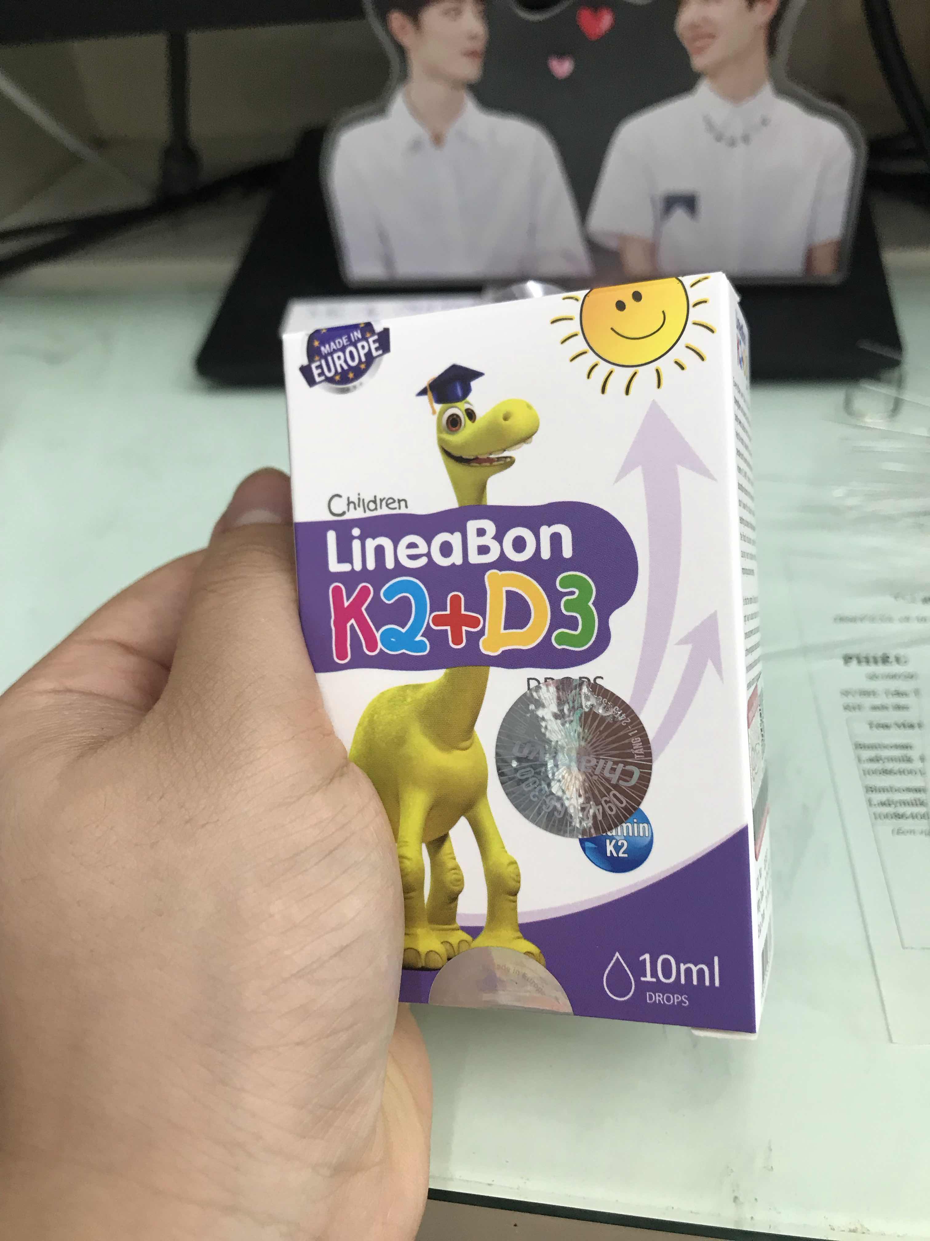 Vitamin D3 + K2 LineaBon 10ml - Hỗ trợ hấp thu canxi, phát triển chiều cao cho trẻ sơ sinh và trẻ nhỏ, sản phẩm chính hãng từ Châu Âu