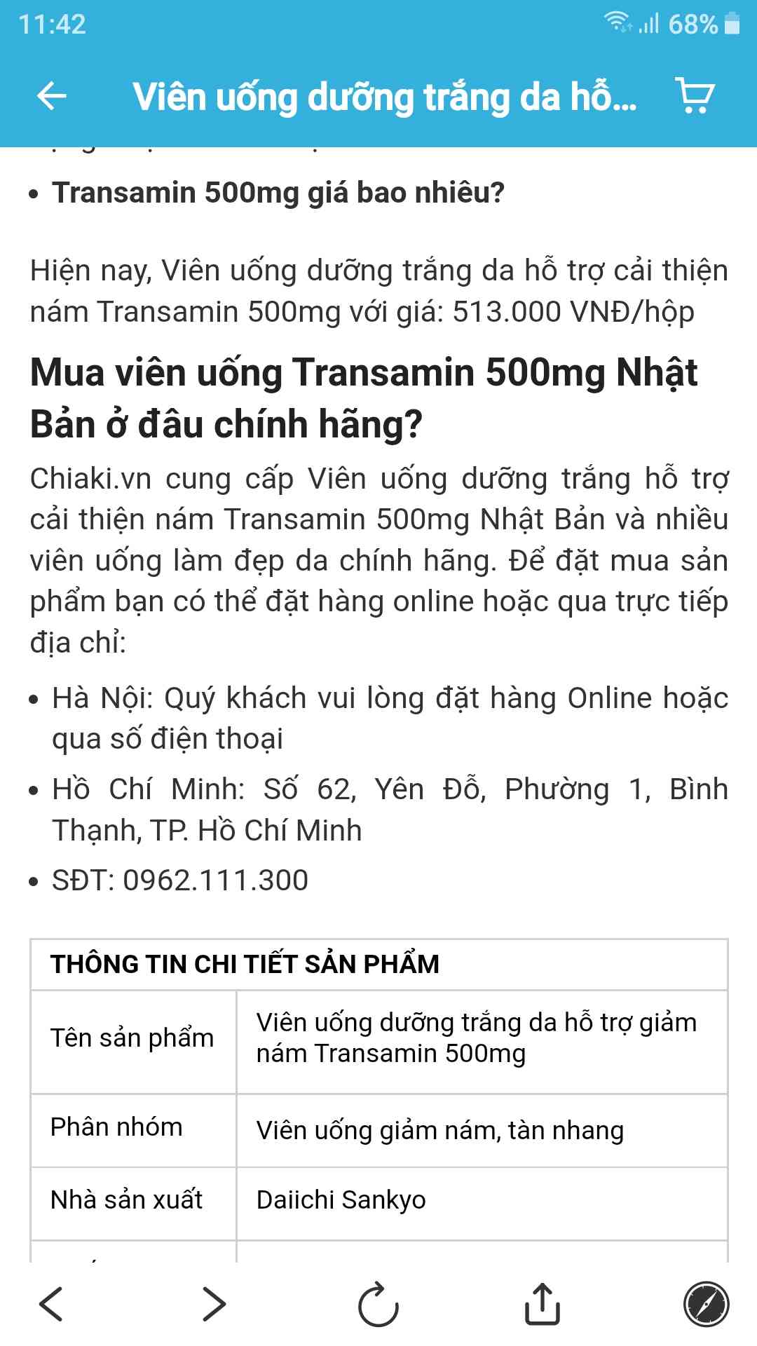 Viên Uống Dưỡng Trắng Da Nhật Bản Daiichi Sankyo - Hỗ Trợ Cải Thiện Nám Tàn Nhang, Vitamin A, C, E, Glutathione 500mg