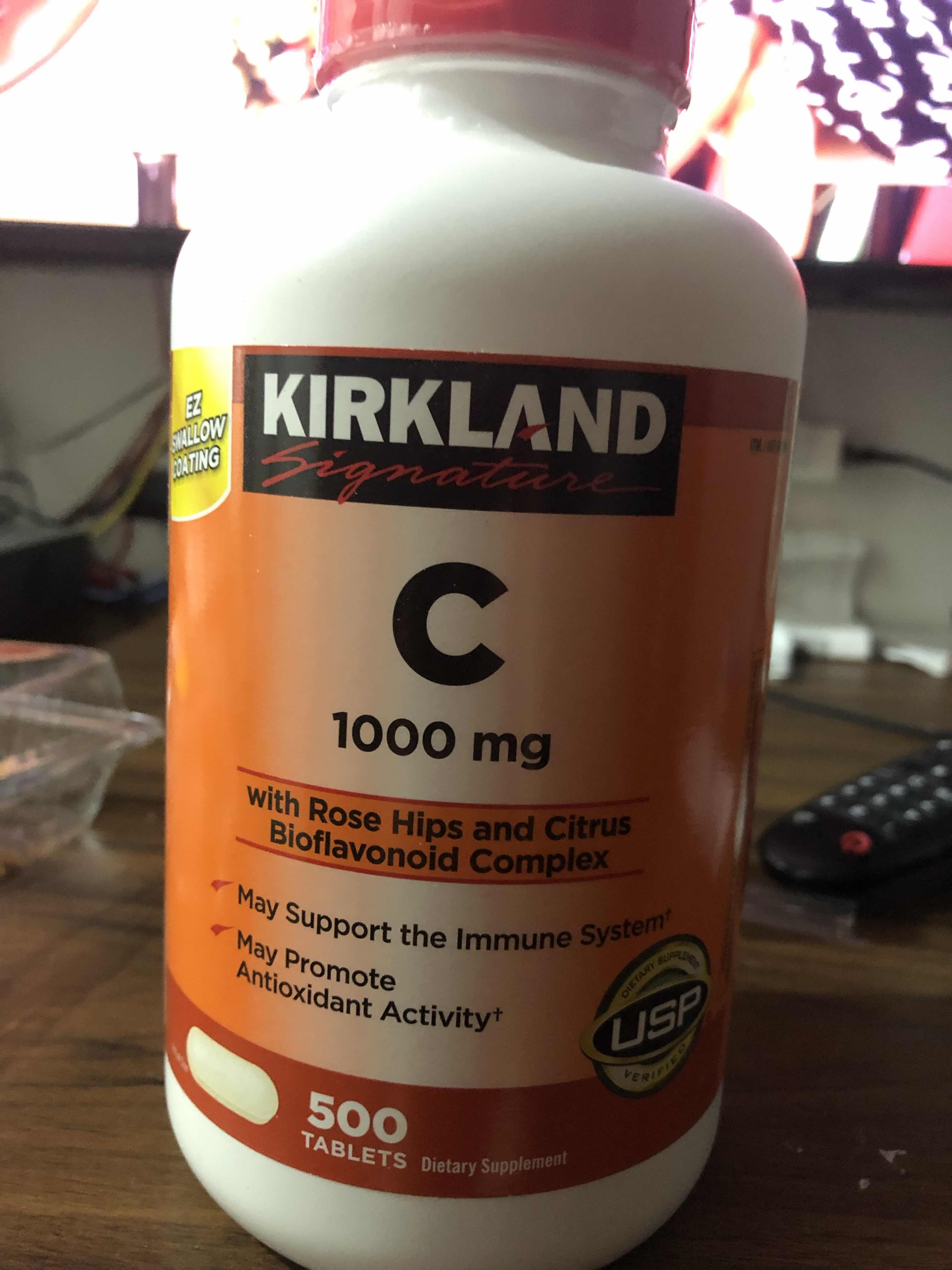 Viên uống Vitamin C 1000mg Kirkland Mỹ - Hộp 500 viên bổ sung vitamin, tăng cường miễn dịch, làm đẹp da, dễ uống vị cam