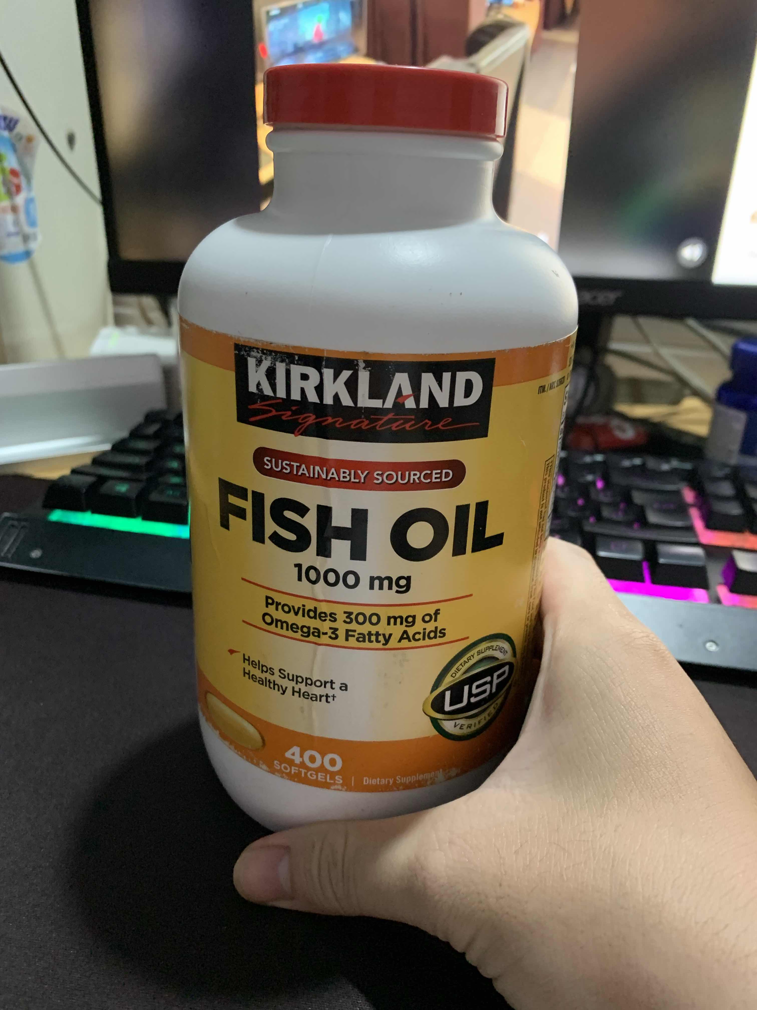 Dầu cá Omega 3 Fish Oil Kirkland 1000mg 400 viên - Viên uống bổ sung Omega-3 hỗ trợ sức khỏe tim mạch và trí não từ Mỹ